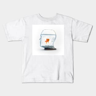 Goldfish in a bowl, illustration (F011/3255) Kids T-Shirt